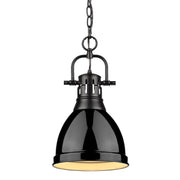 Golden - 3602-S BLK-BK - One Light Pendant - Duncan - Matte Black