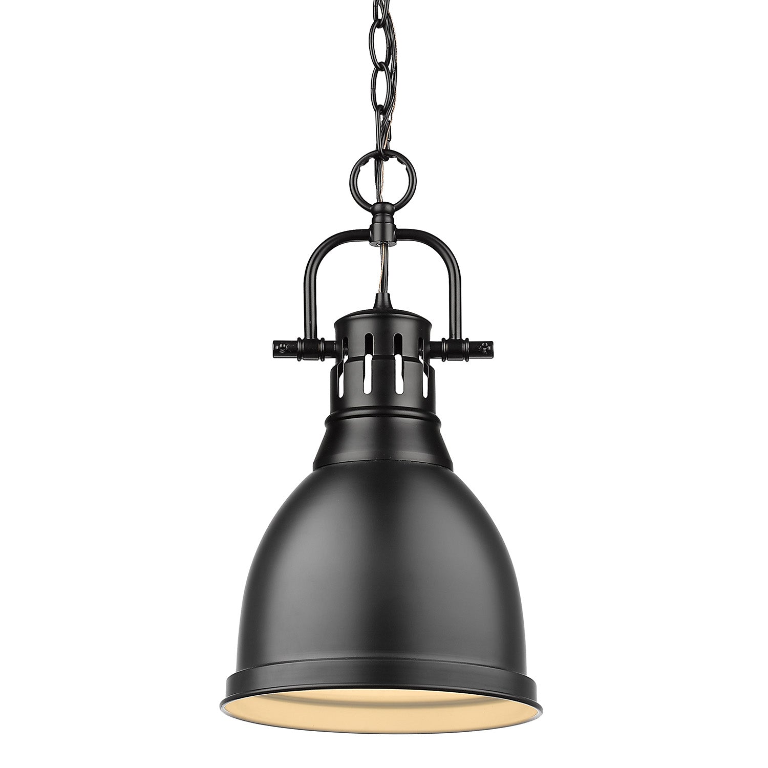 Golden - 3602-S BLK-BLK - One Light Pendant - Duncan - Matte Black
