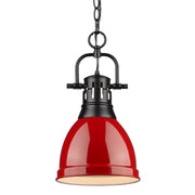 Golden - 3602-S BLK-RD - One Light Pendant - Duncan - Matte Black