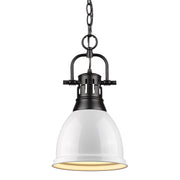 Golden - 3602-S BLK-WH - One Light Pendant - Duncan - Matte Black
