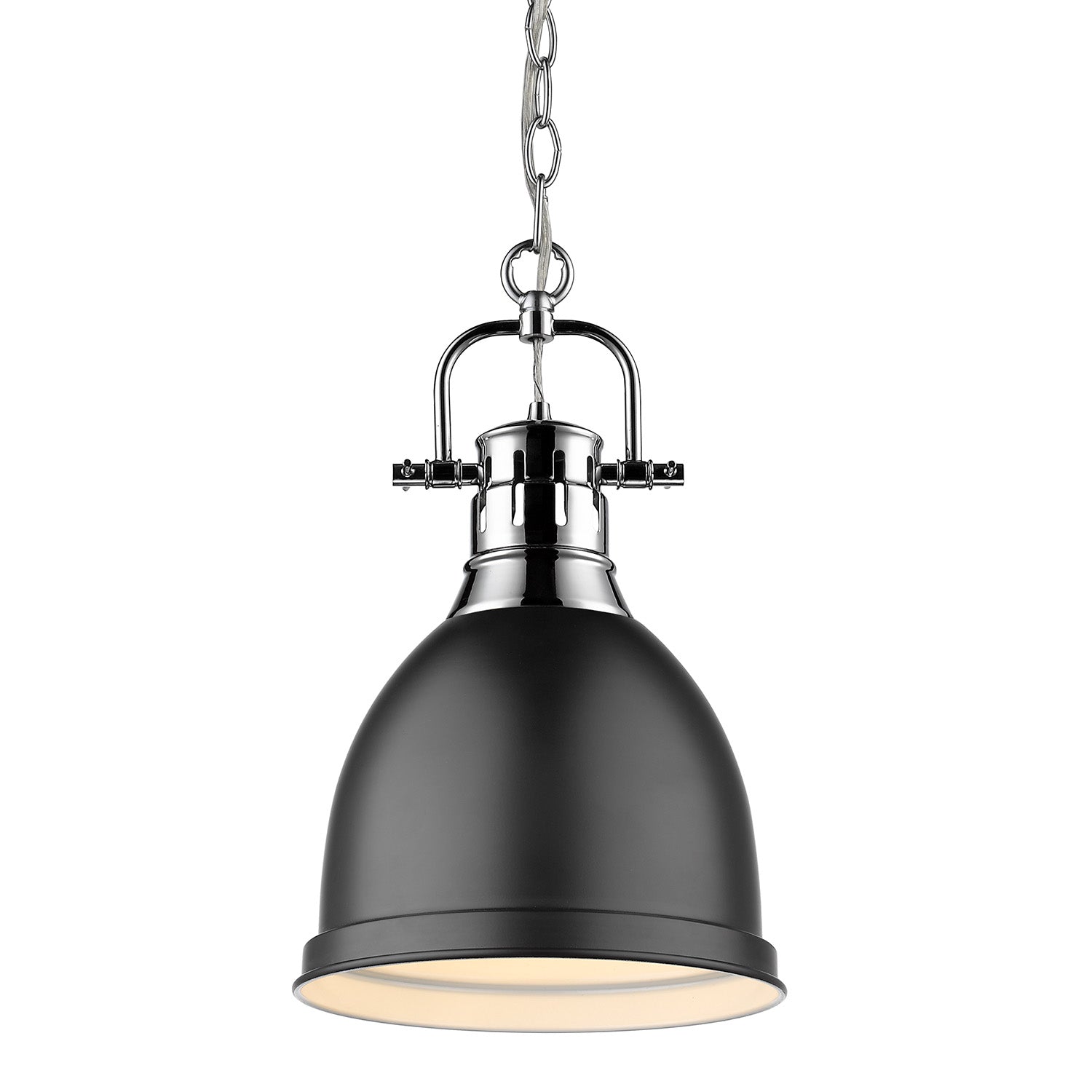 Golden - 3602-S CH-BLK - One Light Pendant - Duncan - Chrome