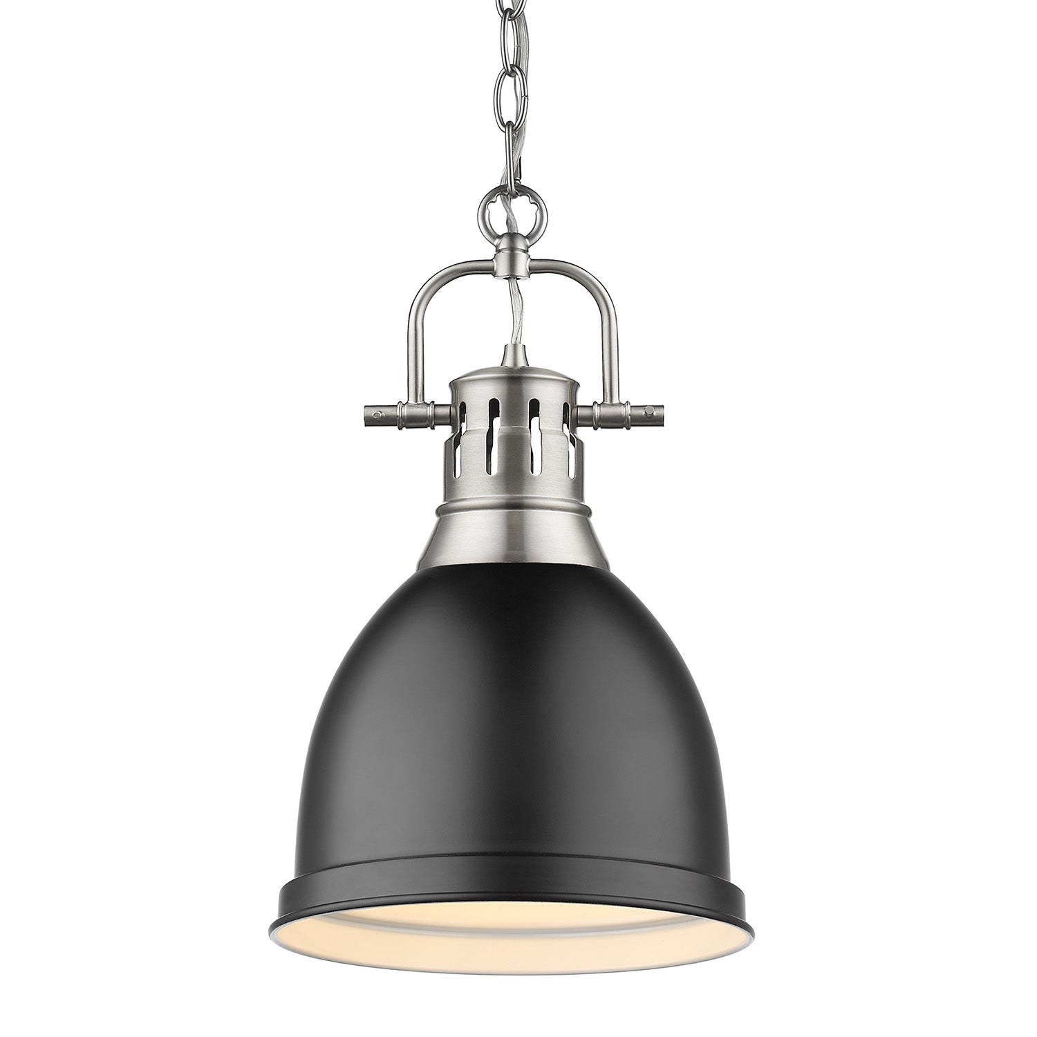 Golden - 3602-S PW-BLK - One Light Pendant - Duncan - Pewter