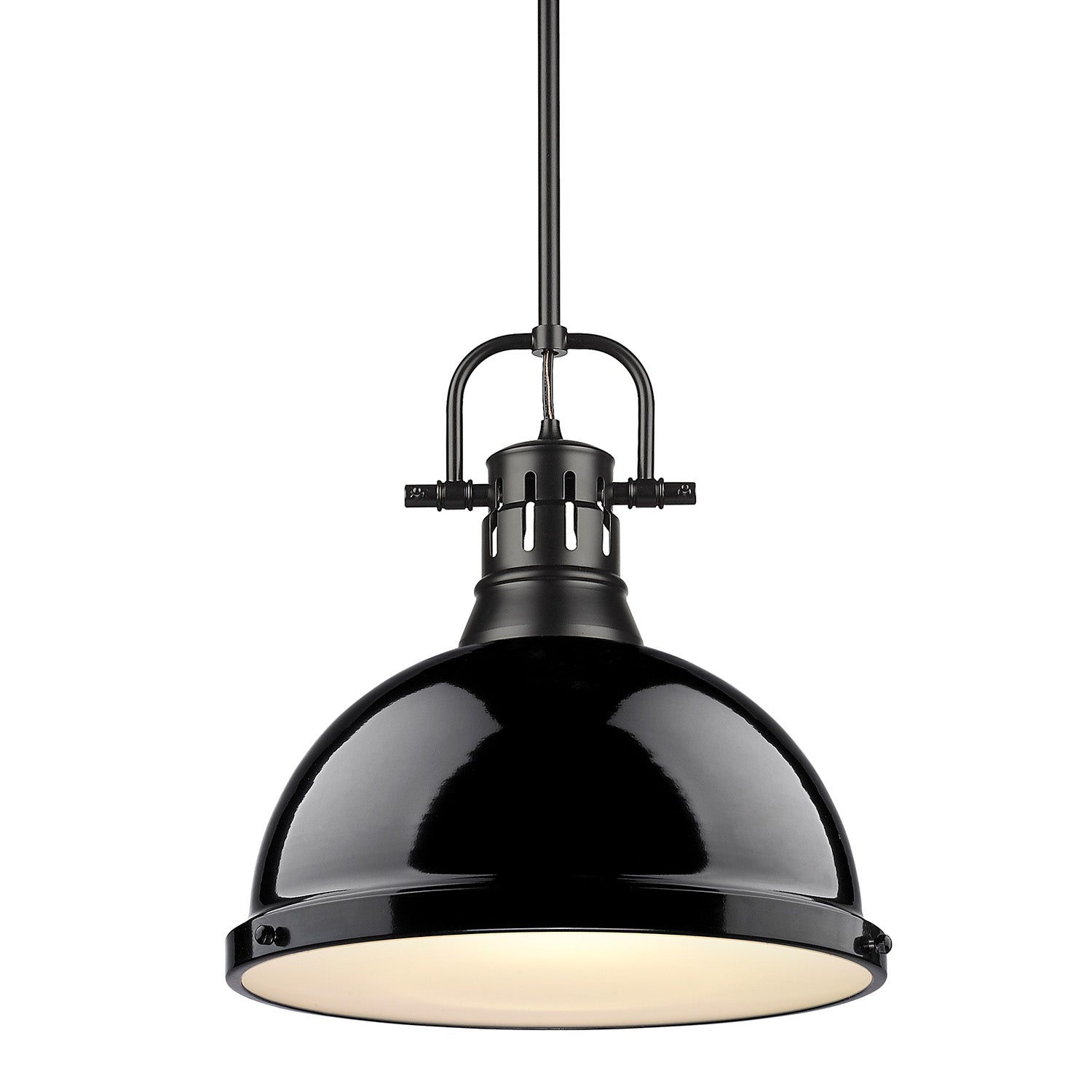 Golden - 3604-L BLK-BK - One Light Pendant - Duncan - Matte Black