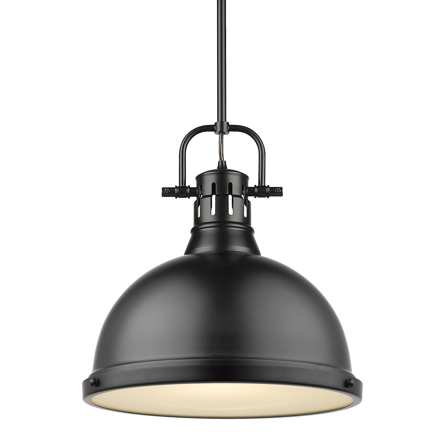 Golden - 3604-L BLK-BLK - One Light Pendant - Duncan - Matte Black