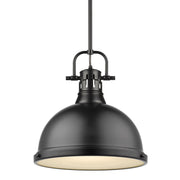 Golden - 3604-L BLK-BLK - One Light Pendant - Duncan - Matte Black