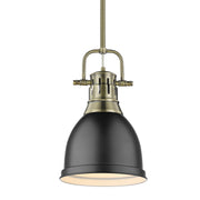 Golden - 3604-S AB-BLK - One Light Pendant - Duncan - Aged Brass