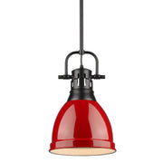Golden - 3604-S BLK-RD - One Light Pendant - Duncan - Matte Black