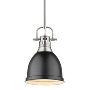 Golden - 3604-S PW-BLK - One Light Pendant - Duncan - Pewter