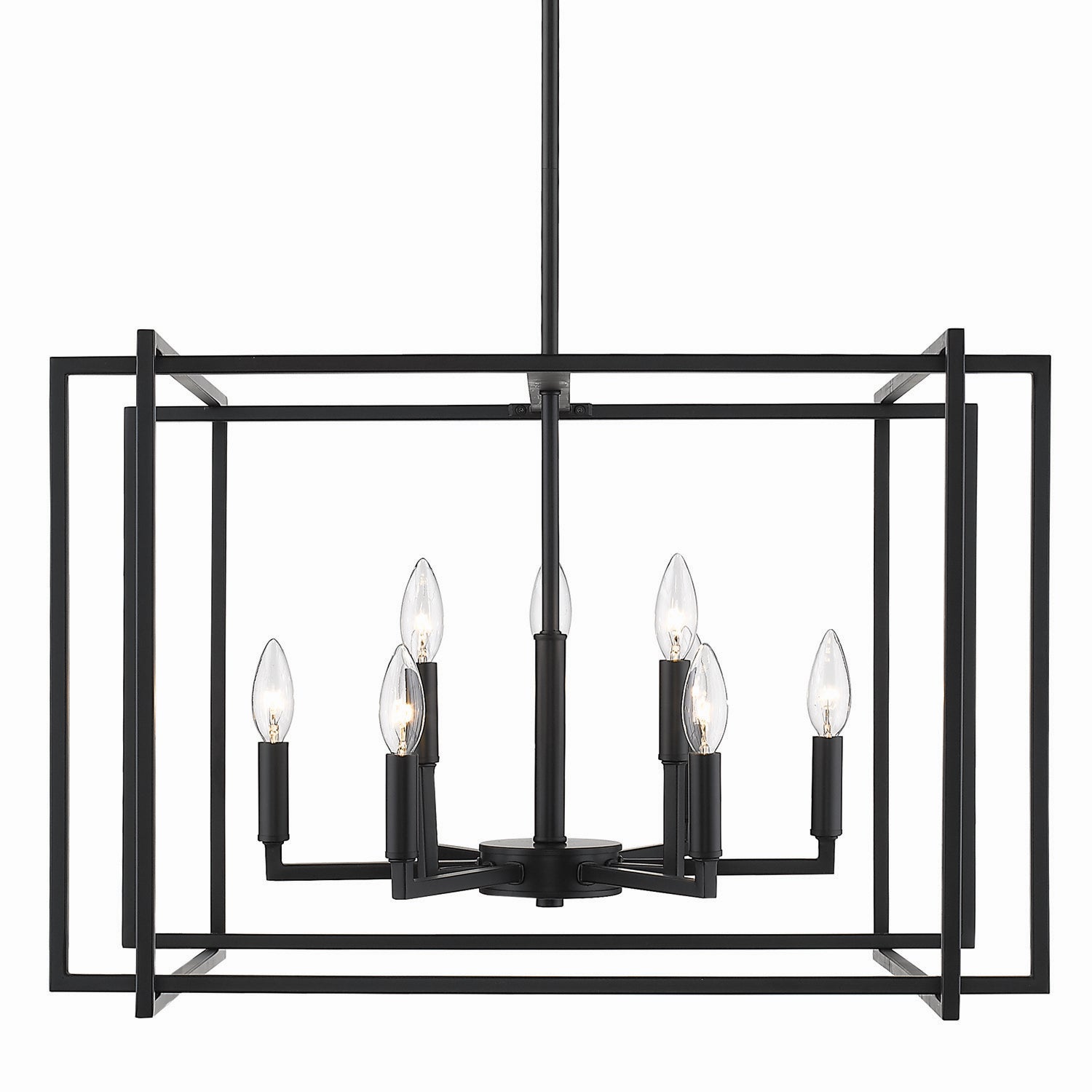 Golden - 6070-9 BLK-BLK - Nine Light Chandelier - Tribeca - Matte Black