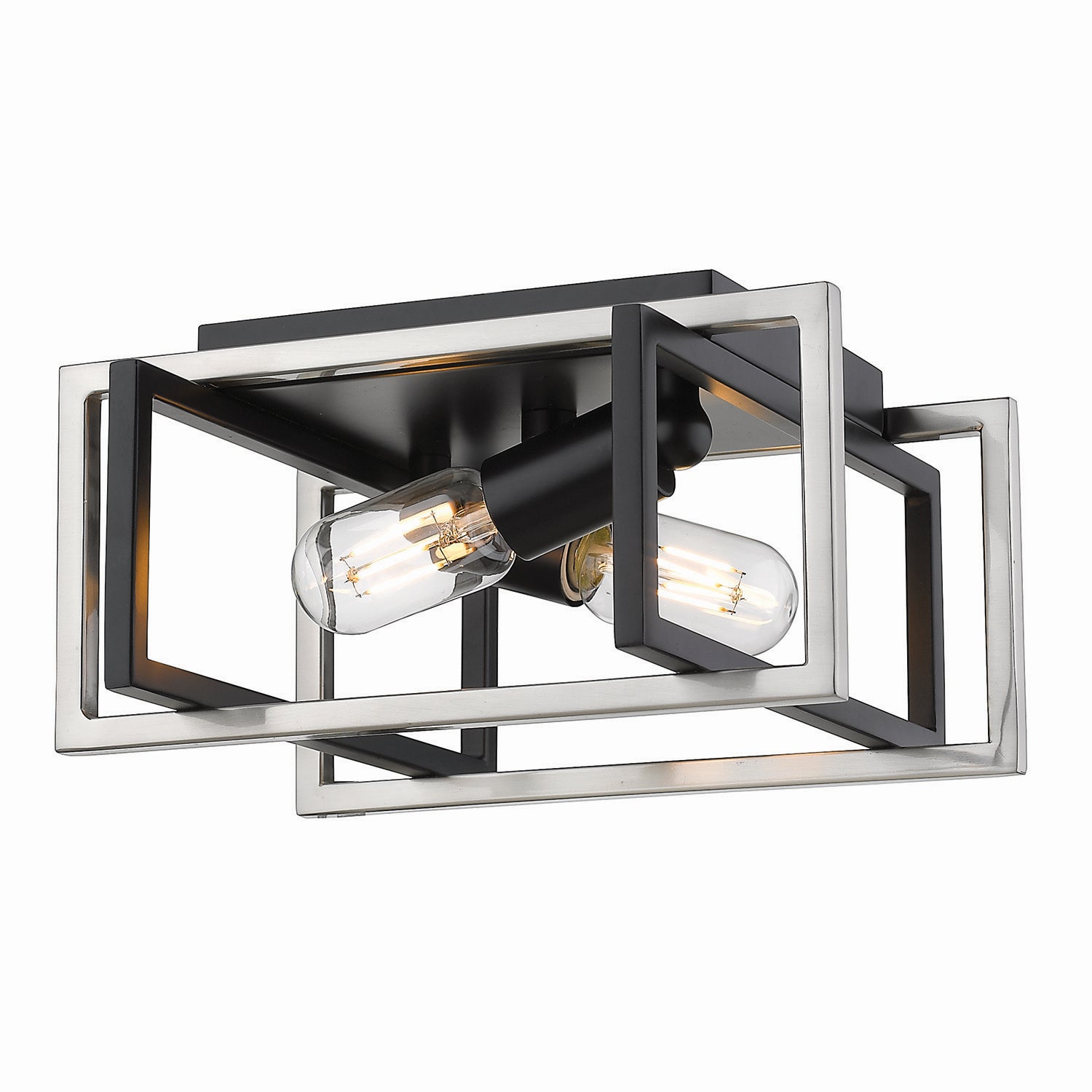 Golden - 6070-FM BLK-PW - Two Light Flush Mount - Tribeca - Matte Black