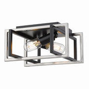 Golden - 6070-FM BLK-PW - Two Light Flush Mount - Tribeca - Matte Black