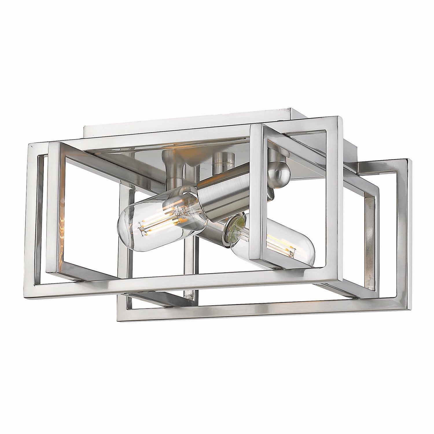 Golden - 6070-FM PW-PW - Two Light Flush Mount - Tribeca - Pewter