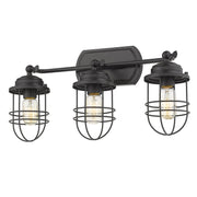 Golden - 9808-BA3 BLK - Three Light Bath Vanity - Seaport - Matte Black
