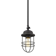 Golden - 9808-M1L BLK - One Light Mini Pendant - Seaport - Matte Black
