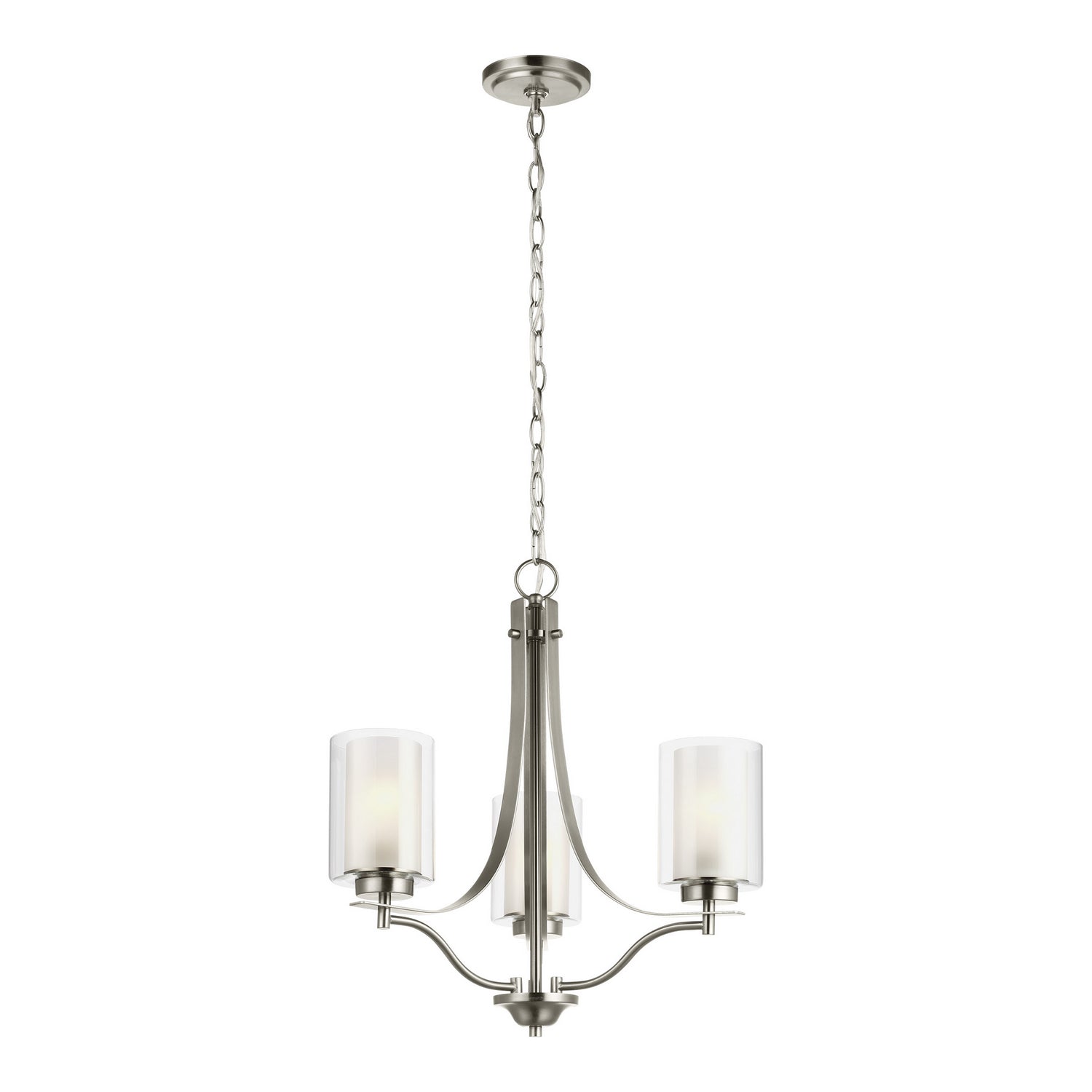 Generation Lighting - 3137303EN3-962 - Three Light Chandelier - Elmwood Park - Brushed Nickel