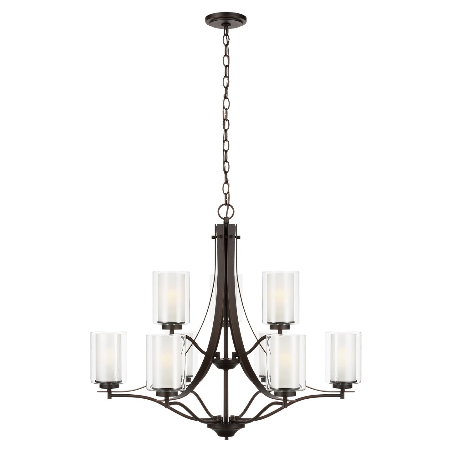 Generation Lighting - 3137309-710 - Nine Light Chandelier - Elmwood Park - Bronze