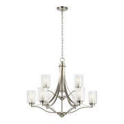 Generation Lighting - 3137309-962 - Nine Light Chandelier - Elmwood Park - Brushed Nickel