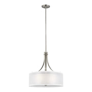 Generation Lighting - 6537303-962 - Three Light Pendant - Elmwood Park - Brushed Nickel