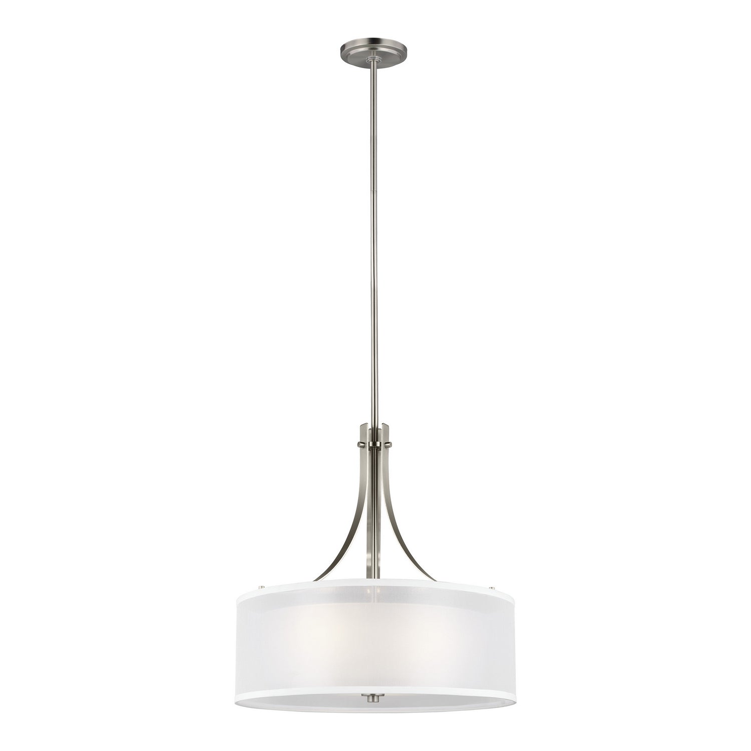 Generation Lighting - 6537303-962 - Three Light Pendant - Elmwood Park - Brushed Nickel