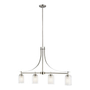 Generation Lighting - 6637304-962 - Four Light Island Pendant - Elmwood Park - Brushed Nickel