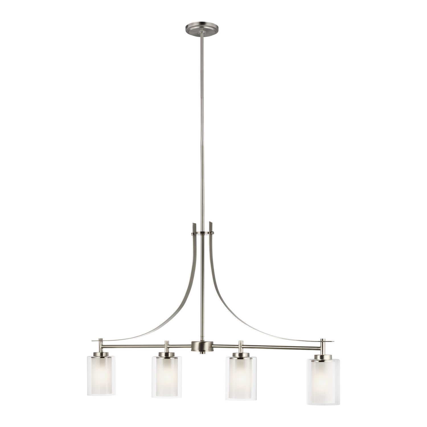 Generation Lighting - 6637304EN3-962 - Four Light Island Pendant - Elmwood Park - Brushed Nickel