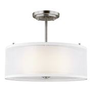 Generation Lighting - 7737302-962 - Two Light Semi-Flush Mount - Elmwood Park - Brushed Nickel