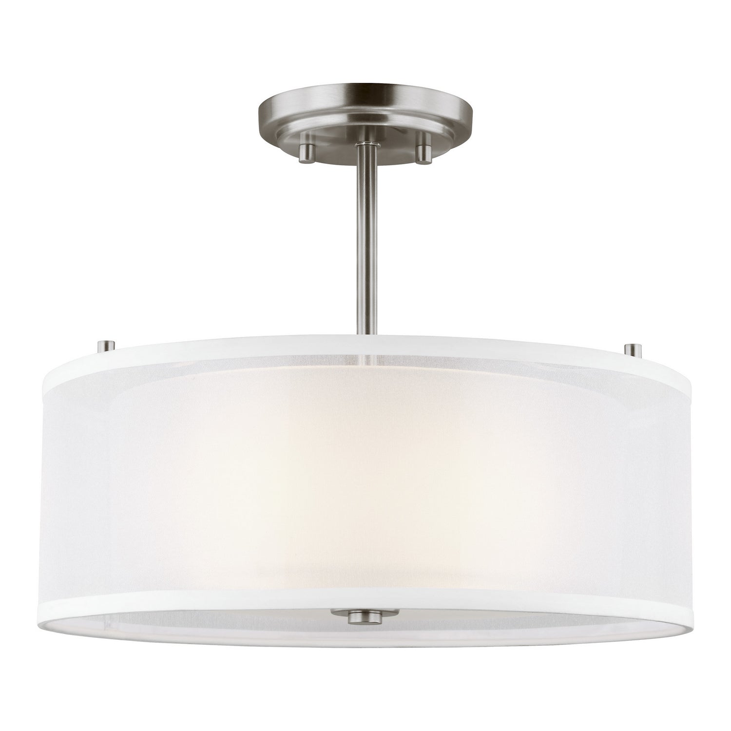 Generation Lighting - 7737302EN3-962 - Two Light Semi-Flush Mount - Elmwood Park - Brushed Nickel