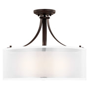 Generation Lighting - 7737303EN3-710 - Three Light Semi-Flush Mount - Elmwood Park - Bronze