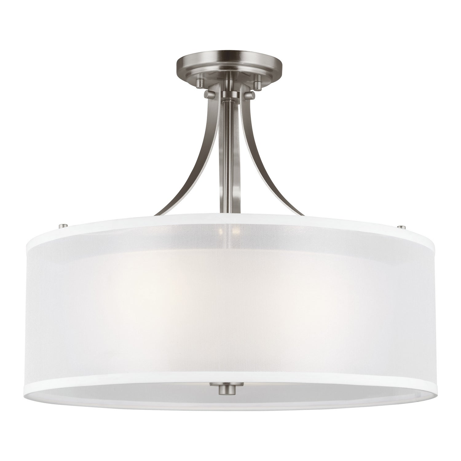Generation Lighting - 7737303EN3-962 - Three Light Semi-Flush Mount - Elmwood Park - Brushed Nickel