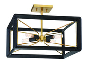 Metropolitan - N7853-707 - Four Light Semi Flush Mount - Sable Point - Sand Black With Honey Gold