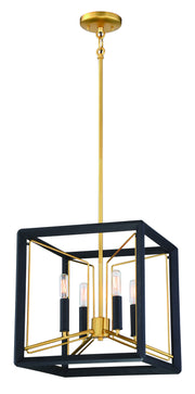 Metropolitan - N7854-707 - Four Light Pendant - Sable Point - Sand Black With Honey Gold