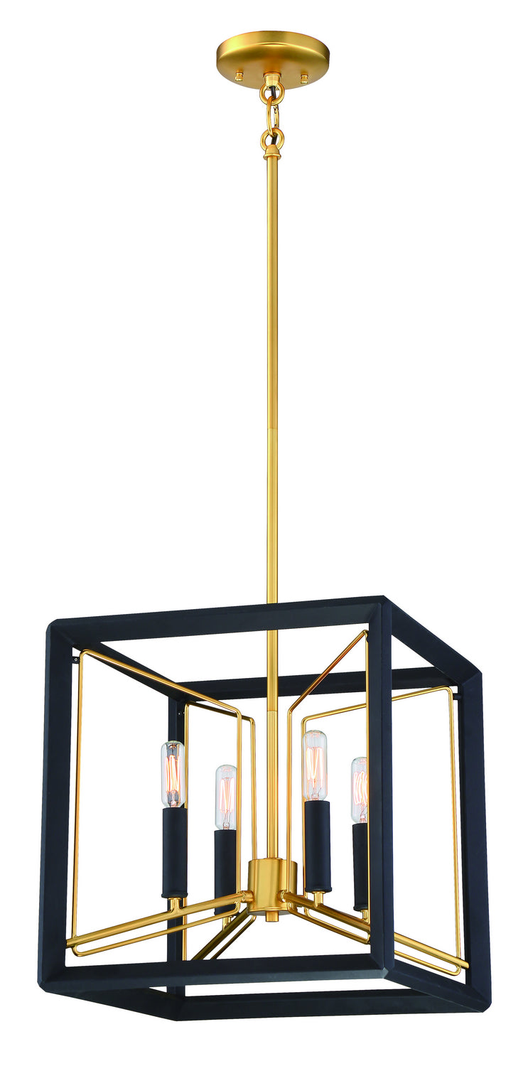 Metropolitan - N7854-707 - Four Light Pendant - Sable Point - Sand Black With Honey Gold