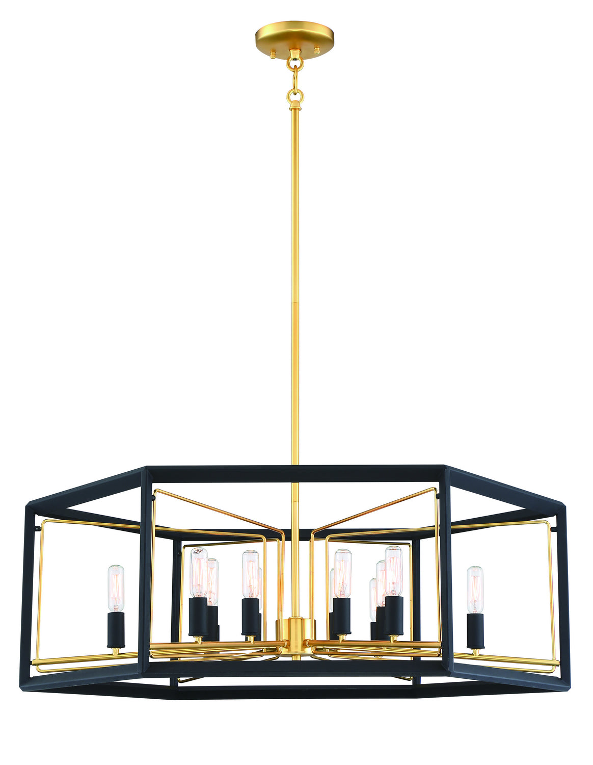 Metropolitan - N7855-707 - 12 Light Pendant - Sable Point - Sand Black With Honey Gold
