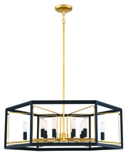 Metropolitan - N7855-707 - 12 Light Pendant - Sable Point - Sand Black With Honey Gold