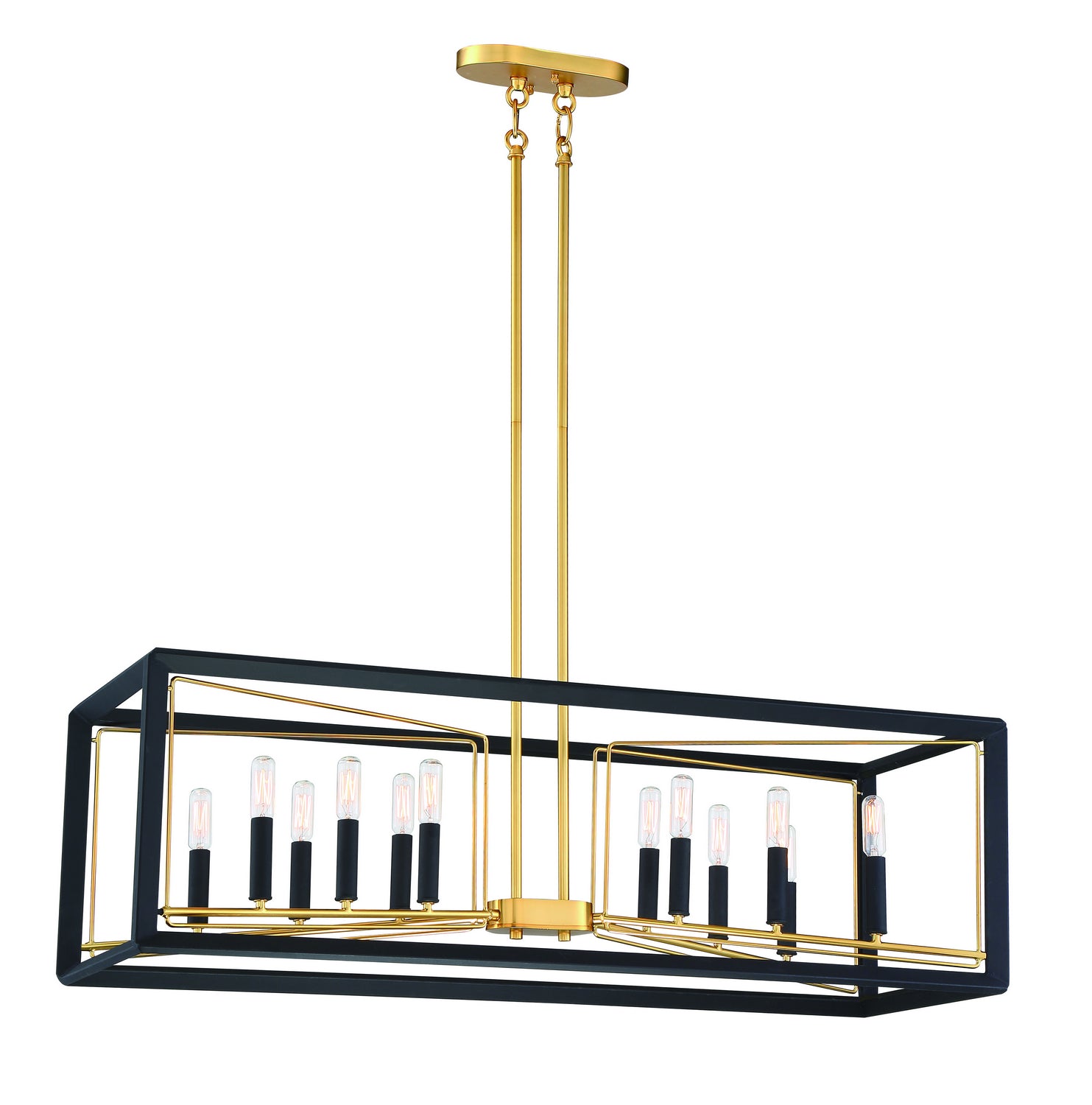 Metropolitan - N7856-707 - 12 Light Pendant - Sable Point - Sand Black With Honey Gold