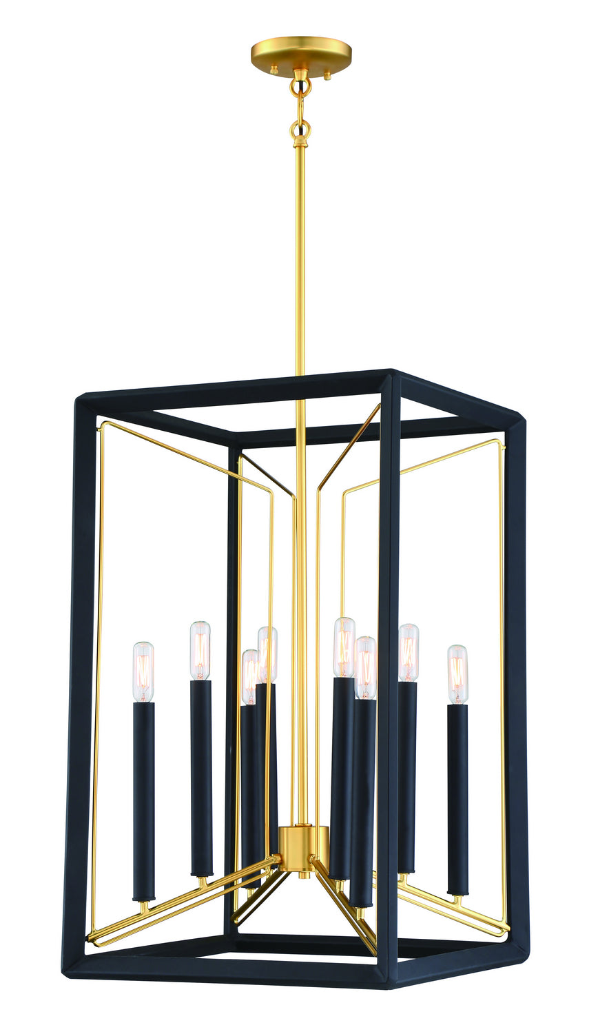 Metropolitan - N7858-707 - Eight Light Pendant - Sable Point - Sand Black With Honey Gold