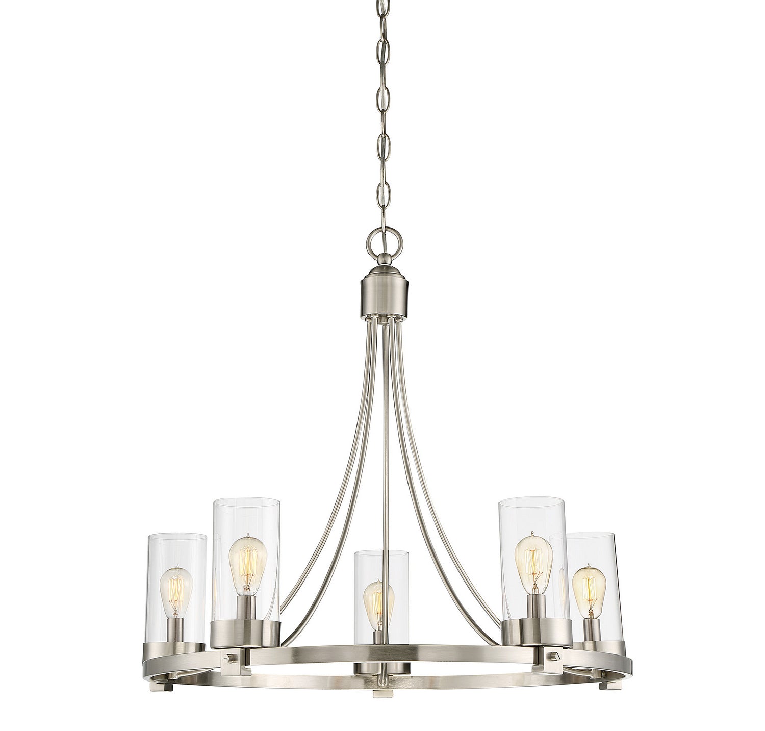 Meridian - M10018BN - Five Light Chandelier - Mchan - Brushed Nickel