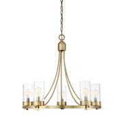Meridian - M10018NB - Five Light Chandelier - Mchan - Natural Brass