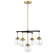 Meridian - M10041ORBNB - Five Light Chandelier - Mchan - Oil Rubbed Bronze with Natural Brass