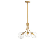 Meridian - M10057NB - Three Light Chandelier - Mchan - Natural Brass