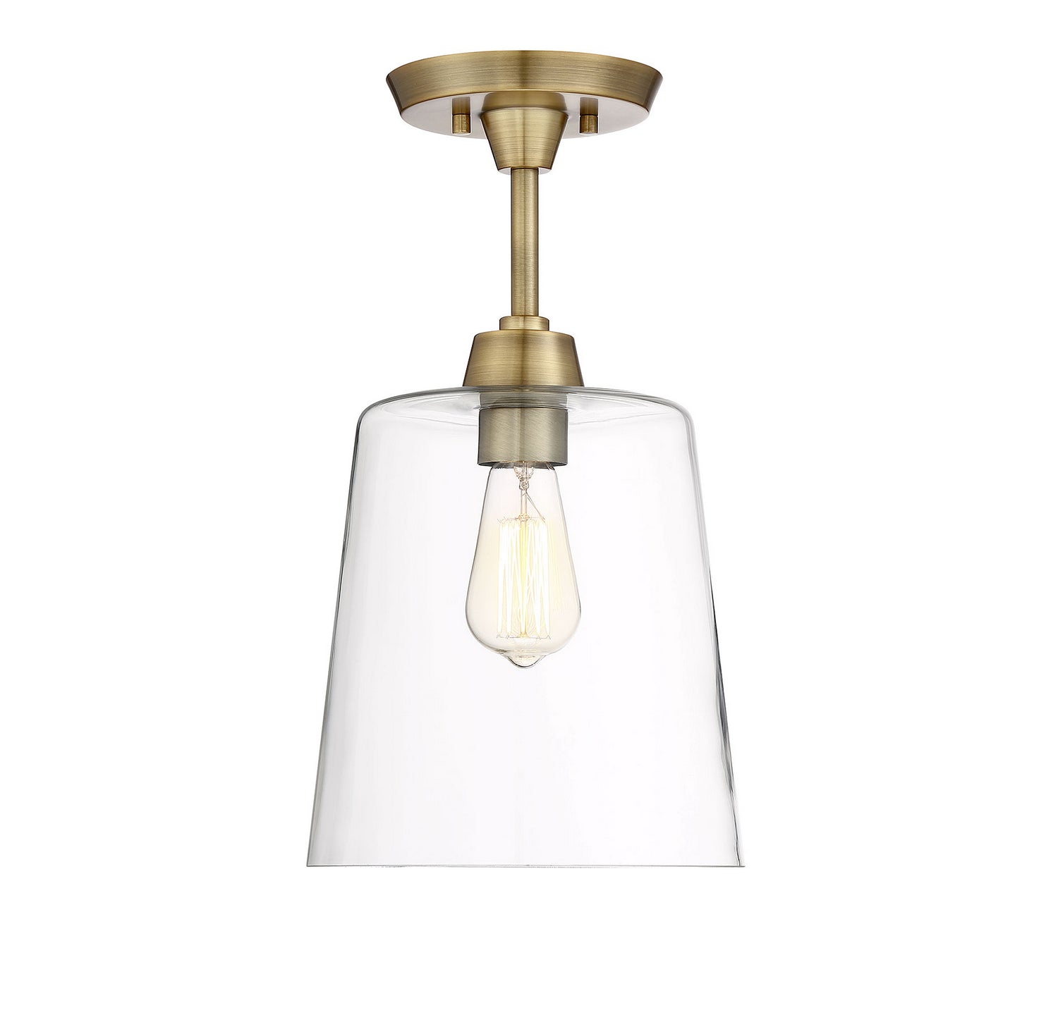 Meridian - M60010NB - One Light Semi-Flush Mount - Msemi - Natural Brass