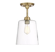 Meridian - M60010NB - One Light Semi-Flush Mount - Msemi - Natural Brass