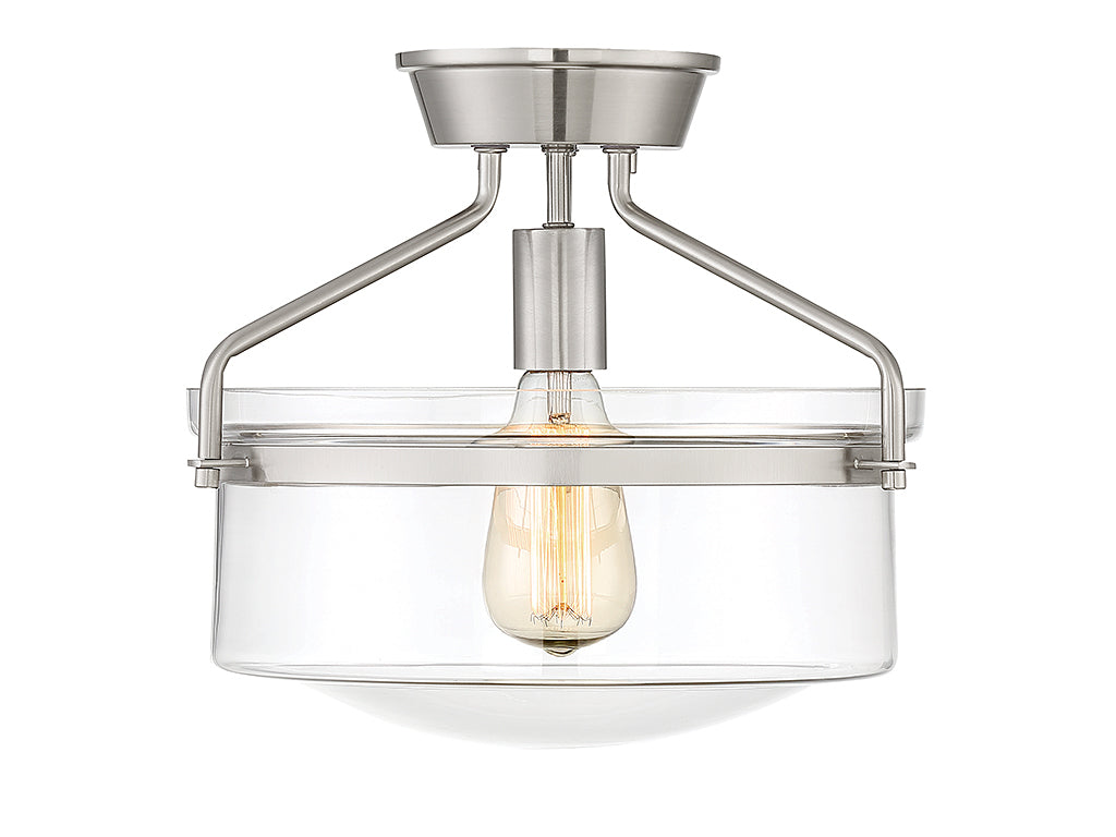 Meridian - M60011BN - One Light Semi-Flush Mount - Msemi - Brushed Nickel