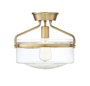 Meridian - M60011NB - One Light Semi-Flush Mount - Msemi - Natural Brass