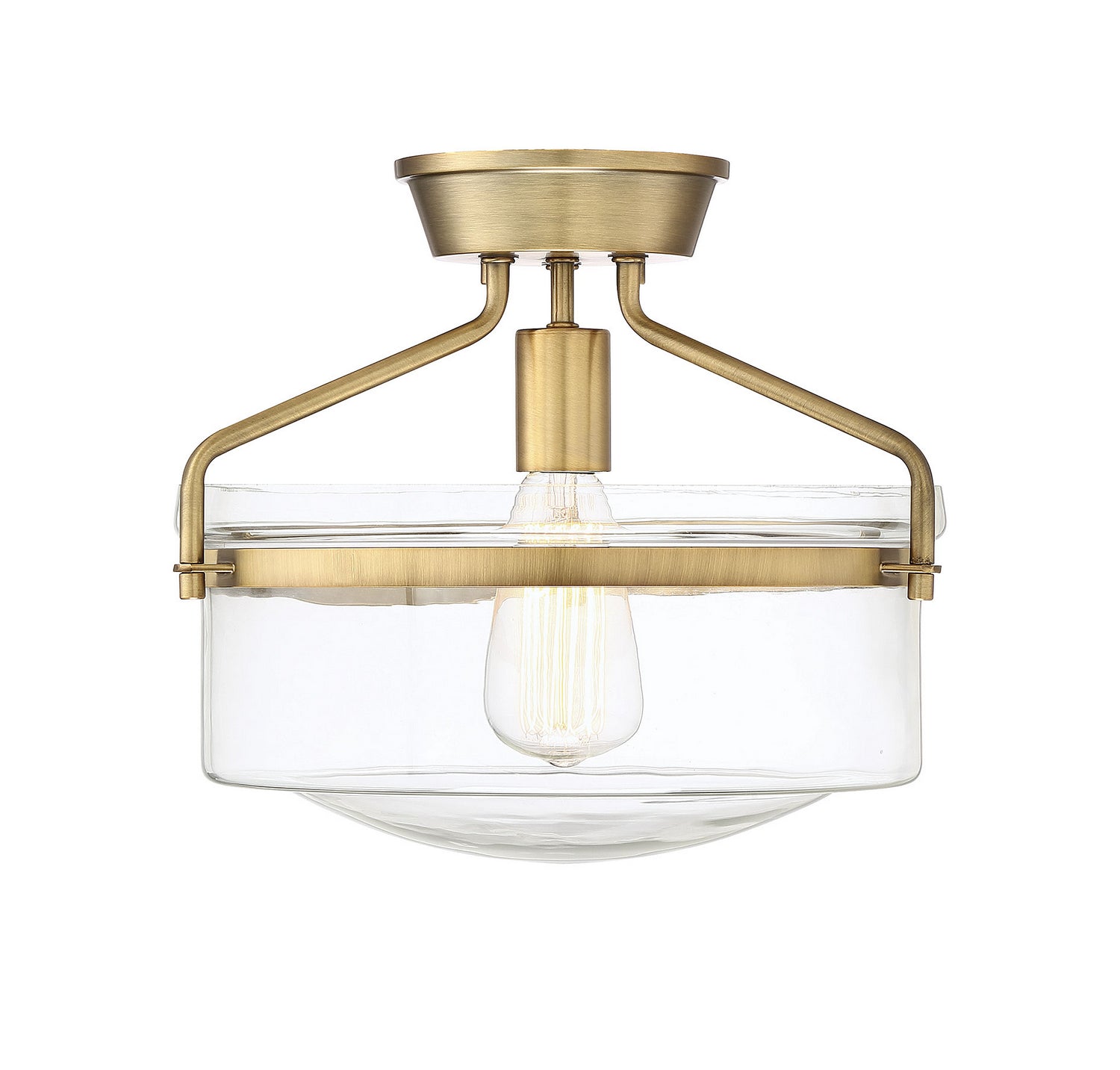 Meridian - M60011NB - One Light Semi-Flush Mount - Msemi - Natural Brass