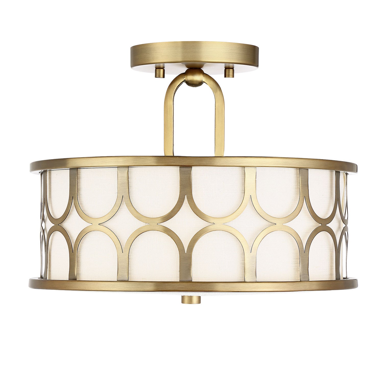 Meridian - M60015NB - Two Light Semi-Flush Mount - Msemi - Natural Brass