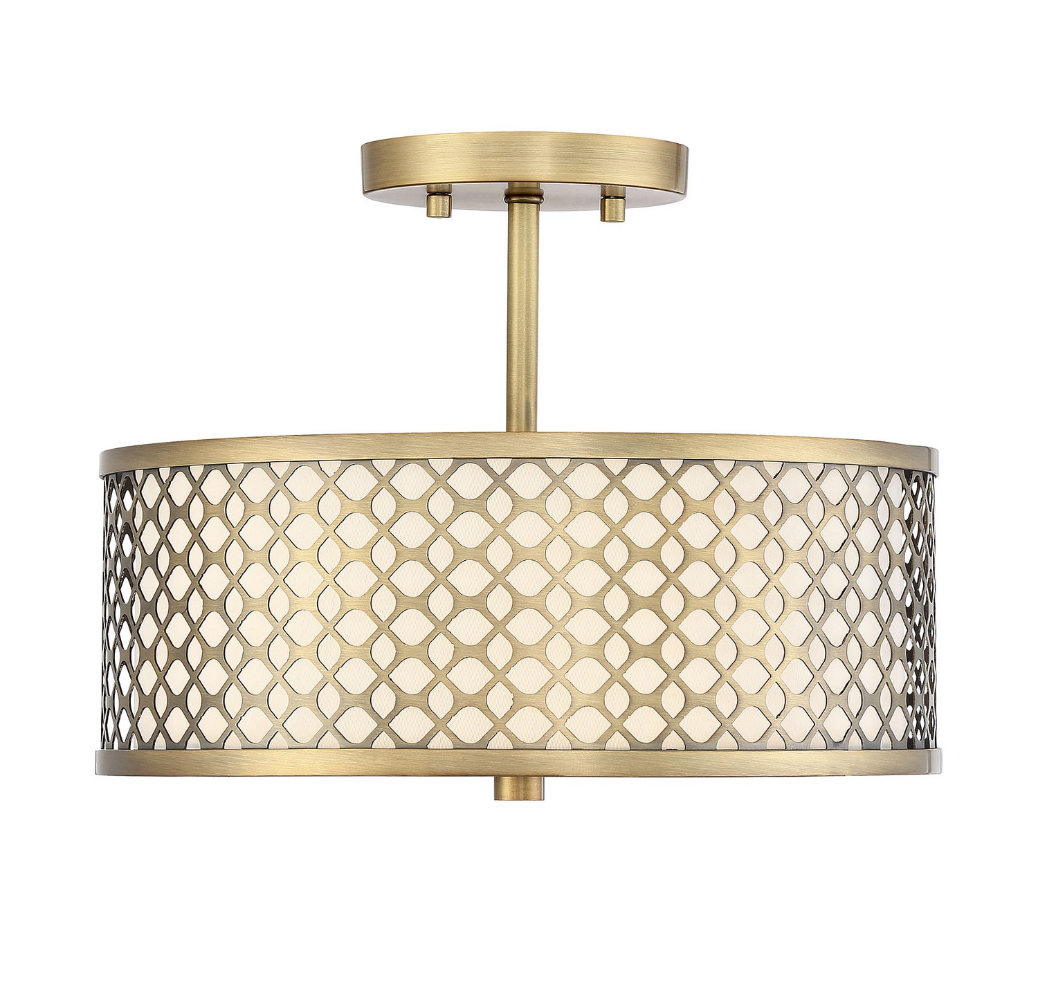 Meridian - M60016NB - Two Light Semi-Flush Mount - Msemi - Natural Brass