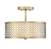 Meridian - M60016NB - Two Light Semi-Flush Mount - Msemi - Natural Brass