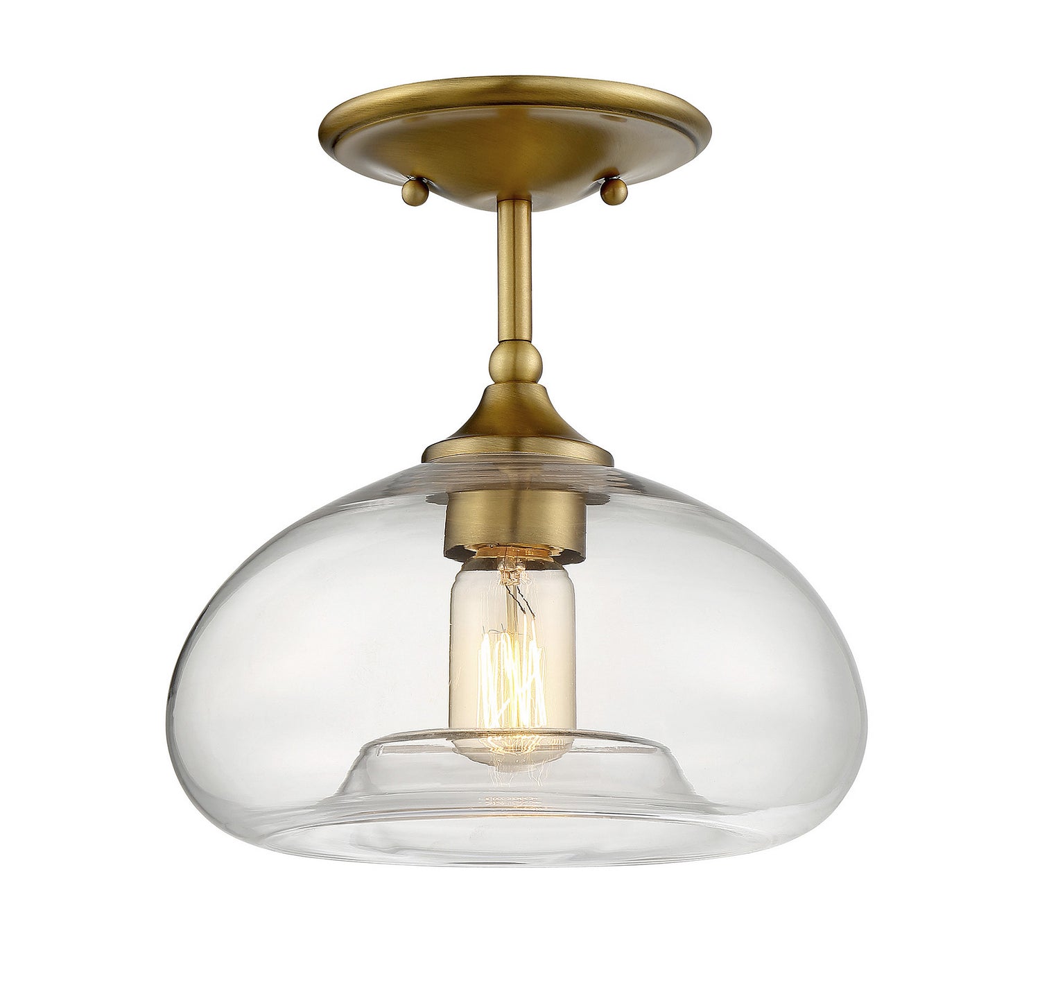 Meridian - M60017NB - One Light Semi-Flush Mount - Msemi - Natural Brass
