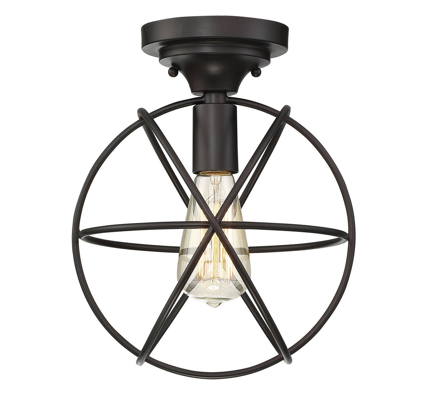 Meridian - M60029ORB - One Light Flush Mount - Mflus - Oil Rubbed Bronze